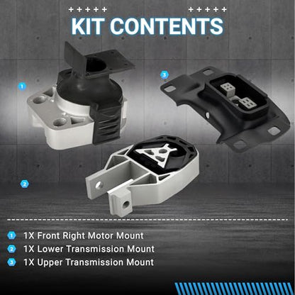 Front & Rear Engine Mount Kit Motor Mount - size: For 2012-2018 Ford Focus