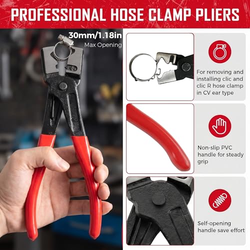 5-Piece Automotive Electrical Disconnect & Trim Removal Tool Kit, Connector & Terminal Removal, Hose Clamp Pliers for Wire Harness, Sensor Plugs & Car Clips