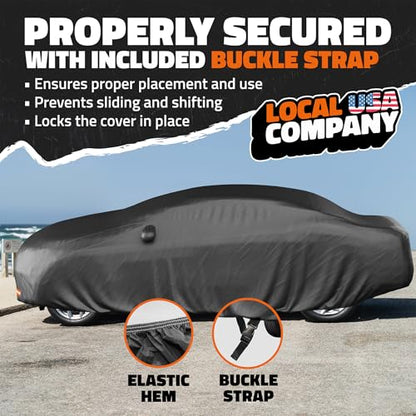 Mockins 200"x75"x47" Large Sedan Car Cover Waterproof All Weather Shield - size: Sedan - Large - 200" x 75" x 47"