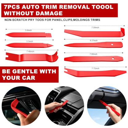 46 Pcs Hook and Pick Set Auto Trim Removal Tool Kit Car Clip Plier Red - color: Red, size: 46 PCS