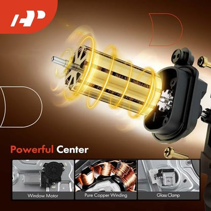 A-Premium Front Driver Side Power Window Regulator with Motor (2-Pin) - style: Front Driver Side