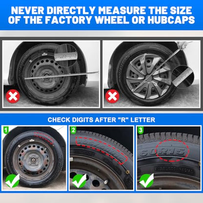 Winjet 14 Inch Set of 4 Universal Hubcaps Wheel Cover Replacement R14 Hub Caps,Auto Tire Replacement Exterior Cap,Universal Wheel Rim Cover Snap On Car Truck SUV (14in,Black Lacquer & Silver Lacquer) - color: Black Lacquer & Silver Lacquer(5180-DP-14), si