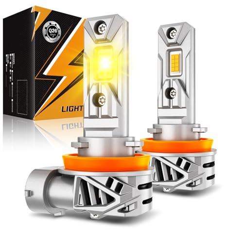 Auxbeam Q26 Series H11 H8 H9 Fog Lights Golden Yellow Offroad Light 20000LM - color: Yellow, size: H11