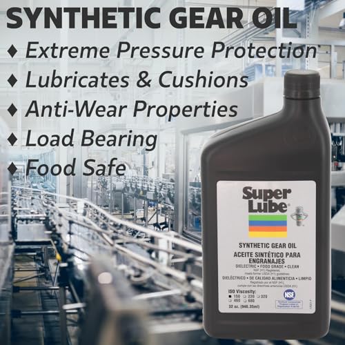 Super Lube 54301 Synthetic Gear Oil ISO 320, 1 gal Bottle,Translucent - size: ISO 320 - 1gal Bottle