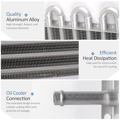 8 Pass Transmission Cooler Kit, Universal 5/16" Tube and Fin