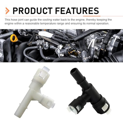 WZP 2PCS Car Heater Hose Connector, Three-way Plastic Cooling Water Pipe Joint, Compatible with Select GMC Yukon Sierra Chevy Tahoe Suburban Cadillac Escalade, OEM 15055343 15055342 (Black & White)