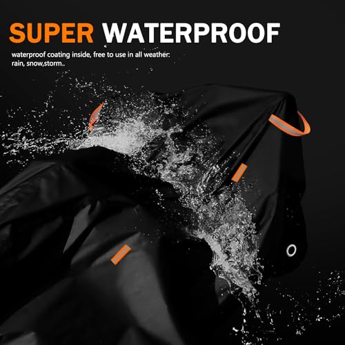 Motorcycle Cover Waterproof Outdoor,116" Durable 420D Oxford Cloth