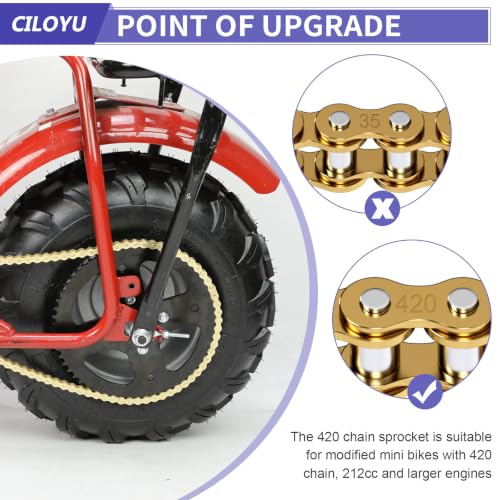 High Torque 60 Tooth Rear Sprocket with 420 Chain for CT200U CT100U - color: Gold