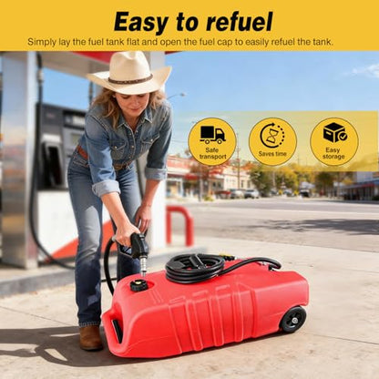 GOOACC 14 Gallon Fuel Caddy Portable Fuel Transfer Tank w 12V Electric Pump - size: 14 Gal Electric
