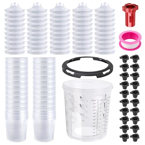 Disposable Paint Gun Cups for Spray Gun, 20oz(600ML) 50 Liners Kit - size: 20 ounce