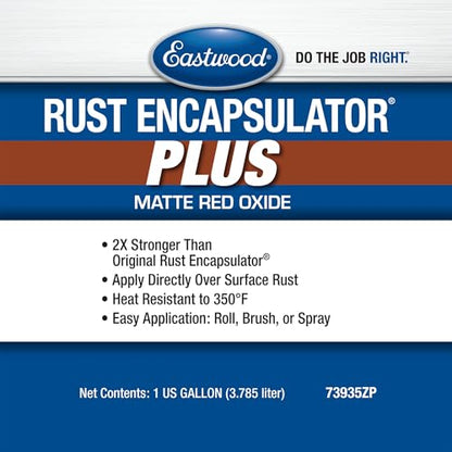 Eastwood Matte Red Rust Encapsulator Plus | Long Lasting Durable Finish 1 Coat Maximum Rust Protection | Heat Resistance up to 350 Degrees Fahrenheit | Gallon 1 Pack - color: Matte Red, size: 128 Ounce (Pack of 1)