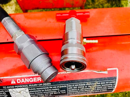 1/2" ISO 16028 Flat Face Skid Steer Male Hydraulic Quick Coupler Pressure Decompression Relief Release Tool by Tractor Relief Tool™