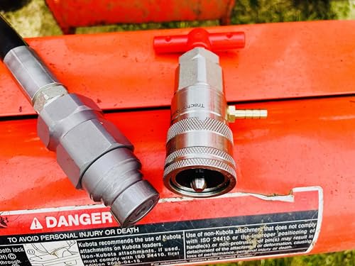 1/2" ISO 16028 Flat Face Skid Steer Male Hydraulic Quick Coupler Pressure Decompression Relief Release Tool by Tractor Relief Tool™