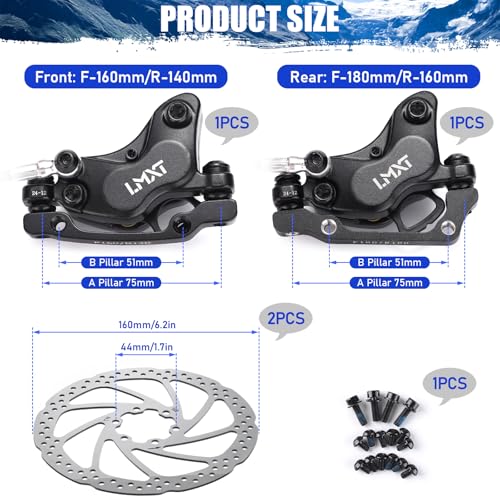 TOBWOLF MTB Hydraulic Disc Brake Set, Four-Piston Bike Brake Upgrade Kit - color: Upgrade Hydraulic Disc Brake Set - Four Piston