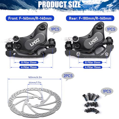 TOBWOLF MTB Hydraulic Disc Brake Set, Four-Piston Bike Brake Upgrade Kit - color: Upgrade Hydraulic Disc Brake Set - Four Piston