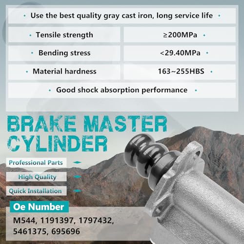 M544 Brake Master Cylinder with Reservoir and Cap Fit for Dodge & Plymouth - size: M544