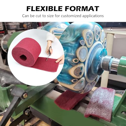 Maroon Scuff Pad Roll 6" x 15 ft - General Purpose Surface Prep for Auto Body, Woodworking & Paint - color: Maroon, style: 6 Inches*15 Feet