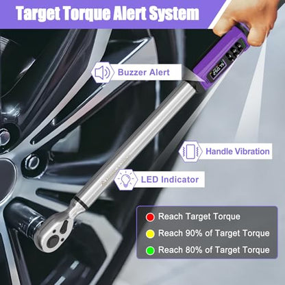 ANPUDS 1/2" Digital Torque Wrench, ±1% Accuracy, 3.76-250.75 Ft-lb - size: 3.76-250.75 Ft-lb
