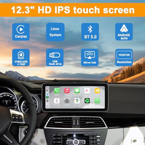12.3" Linux CarPlay Screen for Mercedes-Benz C W204 NTG4.5 - style: C NTG4.5