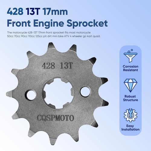 428 13T 17mm Front Engine Sprocket Mini Bike Motorcycle Sprocket for 50cc 70cc 110cc 125cc 140cc 160cc TaoTao ATV Roketa Coolster Sunl Lifan Chinese Quad Dirt Bike Parts - color: 428-13T