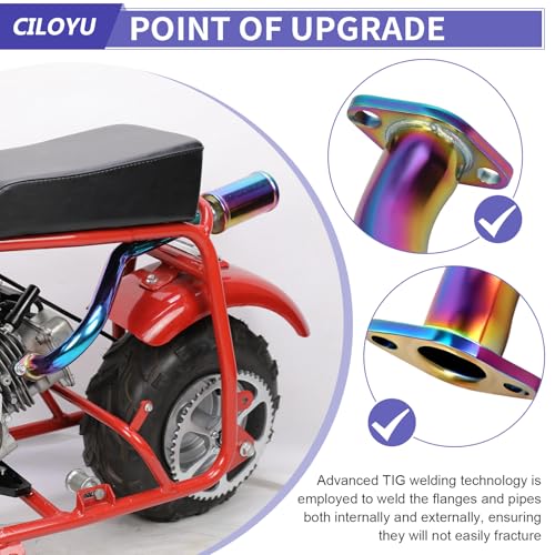 Central Long Mini Bike Exhaust Header Pipe Muffler Kit for GMB100 - color: Colorful