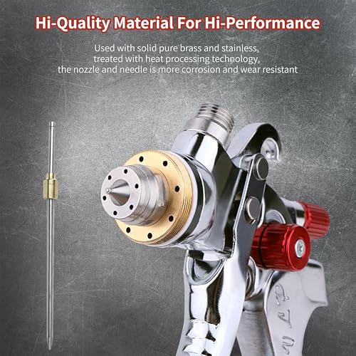 HVLP Spray Gun Kit, 4 Nozzles & 10 Disposable Paint Cups for Auto - color: RED