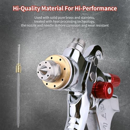 HVLP Spray Gun Kit, 4 Nozzles & 10 Disposable Paint Cups for Auto - color: RED