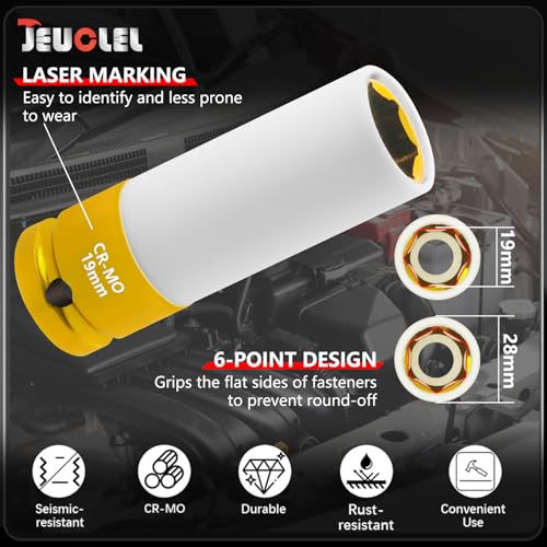 19mm 1/2"Drive Wheel Protector Impact Socket, Lug Nut Impact Socket - size: 19MM