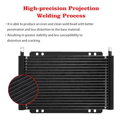 Aluminum transmission cooler kit,Cooling protection, Improving car performance,11 x 9.5 x 0.7 inches