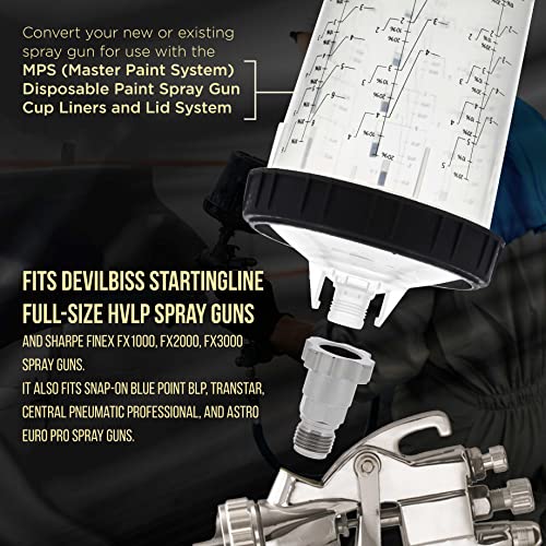 Master Elite Paint System MPS Spray Gun Cup Adapter 844