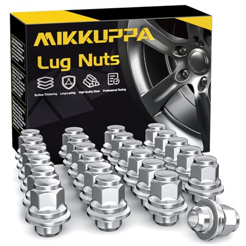 MIKKUPPA M12x1.25 Mag Lug Nuts, Chrome 24PCS OEM Flat Washer Wheel Nuts - color: Silver, size: M12X1.25-1.5" (38mm) Long, style: 24 PCS