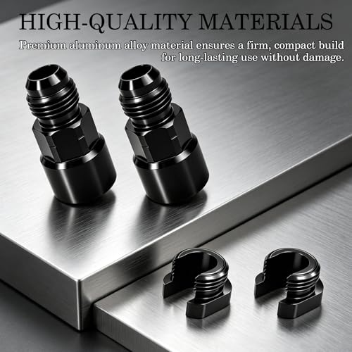 2 Pack 6AN Quick Disconnect Fuel Line Male Fittings Aluminum Push In Fuel Rail Adapter Connectors Automotive Replacement Parts for Vehicle Fuel System Modification