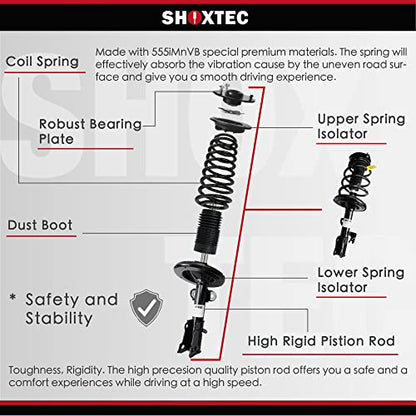 Shoxtec Front Pair Complete Struts Assembly Replacement for 2006-2007 Infiniti M35 Coil Spring Shock Absorber Repl. part no 172507 172506