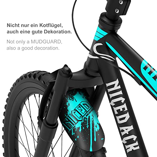 Mountain Bike Fenders, Fits 20-29 Inch MTB, 2-Piece Set - color: Cyan