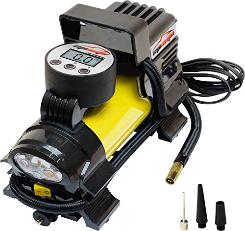 EPAuto 12V DC Portable Air Compressor Pump, Digital Tire Inflator - color: Yellow