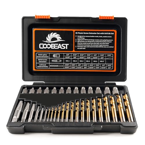 35 Pcs Screw Extractor Set,Left Hand Drill Bits Set Screw Extractor Kit - size: 35 PCS