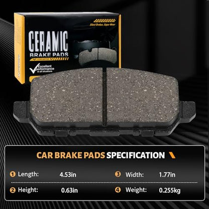 D1841 Rear Ceramic Brake Pads Kit Fit For Honda HR-V 2016-2022, For CR-Z 2016 - size: HZ1841