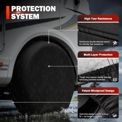 Explore Land Tire Covers 2 Pack Fit Tire Diameters 23-25.75 inch, Black - size: S (Fits Tire Diameters 23''-25.75''), style: Black - 2 Pack