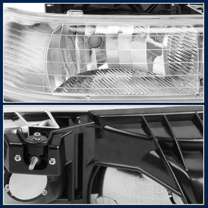 AUTOSAVER88 Headlight Assembly Compatible with 1999-2002 Chevy Silverado - color: OE - Chrome/Clear/Clear