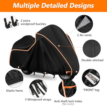 Motorcycle Cover for Honda Gold Wing GL1800 Tour 2001-2025 with Top Box - size: for Honda GL1800/Gold Wing