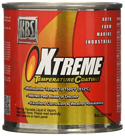 KBS Coatings 65225 Charcoal Metallic Xtreme Temperature Coating - 8 fl. oz. - color: Charcoal Metallic, size: 8 Fl Oz (Pack of 1)