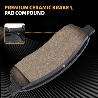 D1083 Front Ceramic Brake Pads Kit Fit For Ford F-150 2004-2009, For Lincoln Mark LT 2006-2008 - style: HZ1083