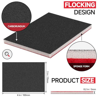 Shinboc 20 PCS Sanding Sponge 1200 Grit, Hook and Loop Sandpaper Block - style: 1200 Grit