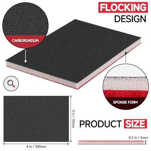 Shinboc 20 PCS Sanding Sponge 2500 Grit, Hook and Loop Sandpaper Block - style: 2500 Grit