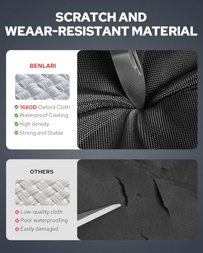 Benlari ATV Storage Bag 61L Waterproof 4 Wheeler Cargo Bag Widened Thickened Removable Cushion ATV Rear Seat Gear Bag for Passenger Compatible with Polaris Sportsman Scrambler FourTrax Outlander