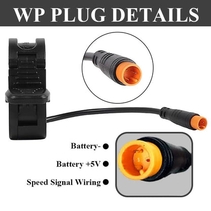 E-Bike Thumb Throttle 300X,Waterproof 3 Pin for 7/8" Handlebars