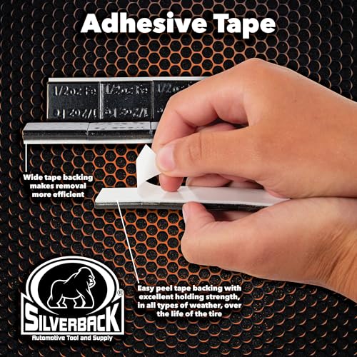 Silverback 1/2 oz Black Steel Adhesive Wheel Weights, 120-Piece Box - color: Black, size: 1/2 oz