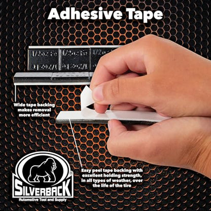 Silverback 1/2 oz Black Steel Adhesive Wheel Weights, 120-Piece Box - color: Black, size: 1/2 oz