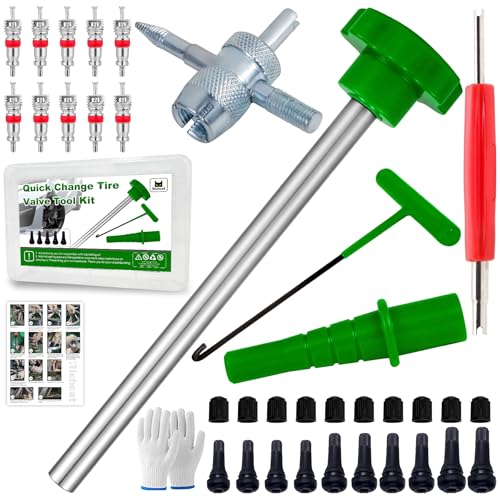 Richcat 51025 Quick Tire Valve Change Tool for Cars,Tire Valve Stem Core Quickly Replacement Tool Kit,Perfect Tool for Replacing Leaky Valves in Cars,ATVs,Trucks, etc.with TR413/TR414/TR418 - size: Set B