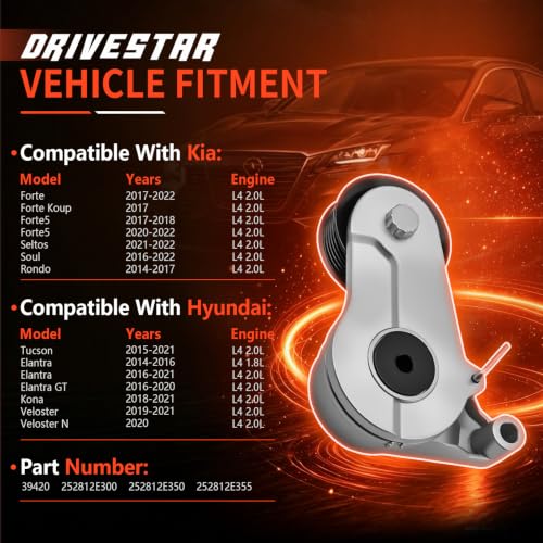 39420 Belt Tensioner w/Pulley for Kia Forte Soul Tucson L4 2.0L - size: 39420